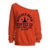 Sweat-shirt d'Halloween à imprimé chapeau de sorcier et lettres - Orange XXL | US 14