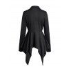 Women Outfit Solid Color O Ring Zip Up Coat and Grommet Pants Set - Noir S | US 4