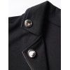 Women Outfit Solid Color O Ring Zip Up Coat and Grommet Pants Set - Noir S | US 4