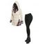 Women Outfit Twisted Cable Knit Plaid Print Hooded Sweater and Grommet Pants Set - Beige S | US 4