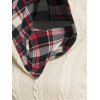 Women Outfit Twisted Cable Knit Plaid Print Hooded Sweater and Grommet Pants Set - Beige S | US 4