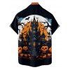 Halloween Couple Outfit Pumpkin Bat Print Belt Dress and Shirt Set - Noir S | US 4