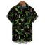 Chemise Décontractée Champignon Crâne Imprimés à Manches Courtes - Noir L