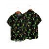 Chemise Décontractée Champignon Crâne Imprimés à Manches Courtes - Noir L