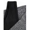 Haut 2 en 1 texturé à manches longues et col en V en similicuir chiné - Noir XXL | US 14