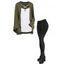 Women Outfit Crisscross Tank Top Open Front Top and Snap Button Pants Set - Vert Armée S | US 4