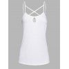 Women Outfit Crisscross Tank Top Open Front Top and Snap Button Pants Set - Vert Armée S | US 4