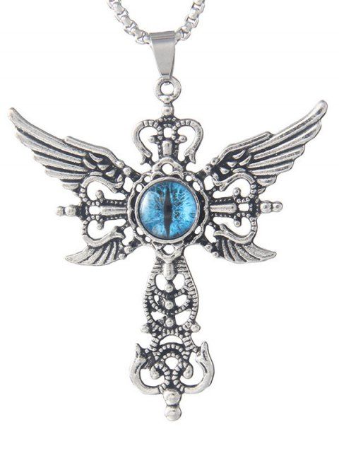Collier tendance avec pendentif ailes contre le mauvais œil