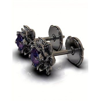 Lotus Faux Gem Trendy Stud Earrings