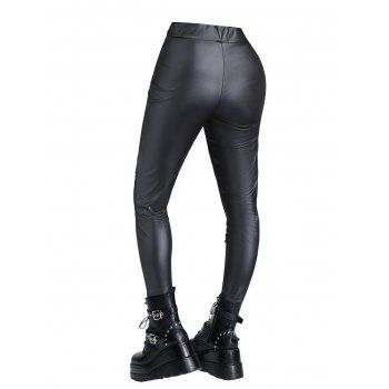 Gothic Pants Lace Up Buckle Grommet Skinny Long Pants