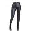 Pantalon gothique à lacets et œillets, pantalon long skinny - Noir XL | US 12