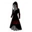 Robe à capuche gothique d'Halloween à lacets et imprimé citrouille grimaçante - Noir XL | US 12