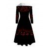 Robe à capuche gothique d'Halloween à lacets et imprimé citrouille grimaçante - Noir XXL | US 14