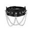 Collier ras du cou punk avec chaîne à rivets et ornements gothiques - Noir 