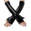 Gants d'avant-bras de fête Gants sans doigts de couleur unie Punk - Noir 