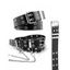 Ceinture punk en PU avec chaîne et œillets décoratifs - Noir 
