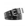 Ceinture punk en PU avec chaîne et œillets décoratifs - Noir 