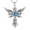 Collier tendance avec pendentif ailes contre le mauvais œil - Argent 