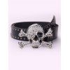 Ceinture gothique en PU avec rivets et strass, style punk - Noir 