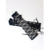 Gants gothiques à lacets avec empiècement en dentelle et sans doigts - Noir 