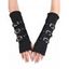 Gants d'avant-bras punk avec boucle et sangle, gants de fête sans doigts - Noir 