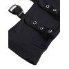 Gants d'avant-bras punk avec boucle et sangle, gants de fête sans doigts - Noir 