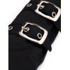 Gants d'avant-bras punk avec boucle et sangle, gants de fête sans doigts - Noir 
