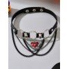 Collier ras du cou punk gothique avec détails en croix et têtes de mort - multicolor A 