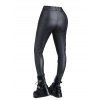 Gothic Women Outfit Crisscross V Neck Lace Up Top and Lace Up Buckle Pants Set - Noir S | US 4