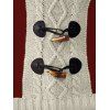 Women Outfit Contrast Color Mock Horn Button Sweater and Snap Button Pants Set - Rouge Vineux S | US 4