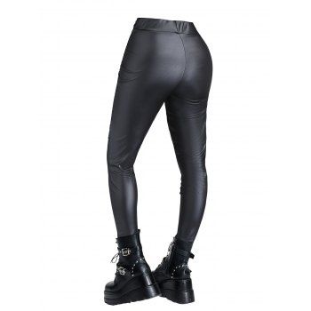 Gothic Pants Lace Up Buckle Grommet Skinny Long Pants
