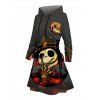 Robe à capuche d'Halloween à imprimé tête de mort et citrouille, mini-robe à lacets et cordons de serrage - Gris Foncé L | US 8-10