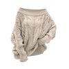 Pull en maille torsadée de couleur unie à épaules dénudées - café lumière S | US 4