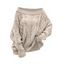 Pull en maille torsadée de couleur unie à épaules dénudées - Blanc XL | US 10