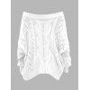Pull en maille torsadée de couleur unie à épaules dénudées - Blanc XL | US 10