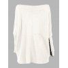 Women Outfit Textured Skew Neck Top Grommet Pants and Buckle Boots Set - Blanc S | US 4