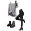 Women Outfit Textured Skew Neck Top Grommet Pants and Buckle Boots Set - Vert Armée S | US 4