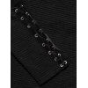 Women Outfit Textured Skew Neck Top Grommet Pants and Buckle Boots Set - Noir S | US 4