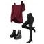 Women Outfit Textured Skew Neck Top Grommet Pants and Buckle Boots Set - Vert Armée S | US 4