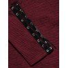 Women Outfit Textured Skew Neck Top Grommet Pants and Buckle Boots Set - Rouge Vineux S | US 4