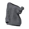 Pull en maille torsadée de couleur unie, col oblique, manches longues - Gris S | US 4