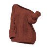 Pull en maille torsadée de couleur unie, col oblique, manches longues - Rouge brique S | US 4