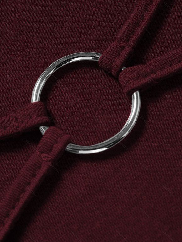 Gothic Women Outfit Crisscross V Neck Lace Up Top and Lace Up Buckle Leggings Set - Rouge Vineux S | US 4