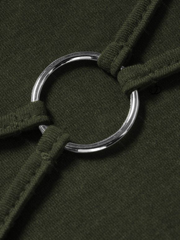 Gothic Women Outfit Crisscross V Neck Lace Up Top and Lace Up Buckle Leggings Set - Vert profond S | US 4