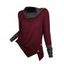 Haut à col bénitier colorblock, haut à manches longues et boutons factices fendus - Noir XL | US 10