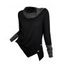 Haut à col bénitier colorblock, haut à manches longues et boutons factices fendus - Noir XL | US 10