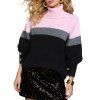 Pull colorblock col roulé manches longues pull décontracté - multicolor XXL | US 14