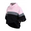 Pull colorblock col roulé manches longues pull décontracté - multicolor XXL | US 14