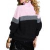 Pull colorblock col roulé manches longues pull décontracté - multicolor XXL | US 14