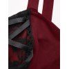 Débardeur bandage pour femme, style corset vintage, colorblock, à l'avant - Rouge Vineux XXL | US 14